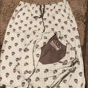 Never worn PJ Salvage pajama set with skulls